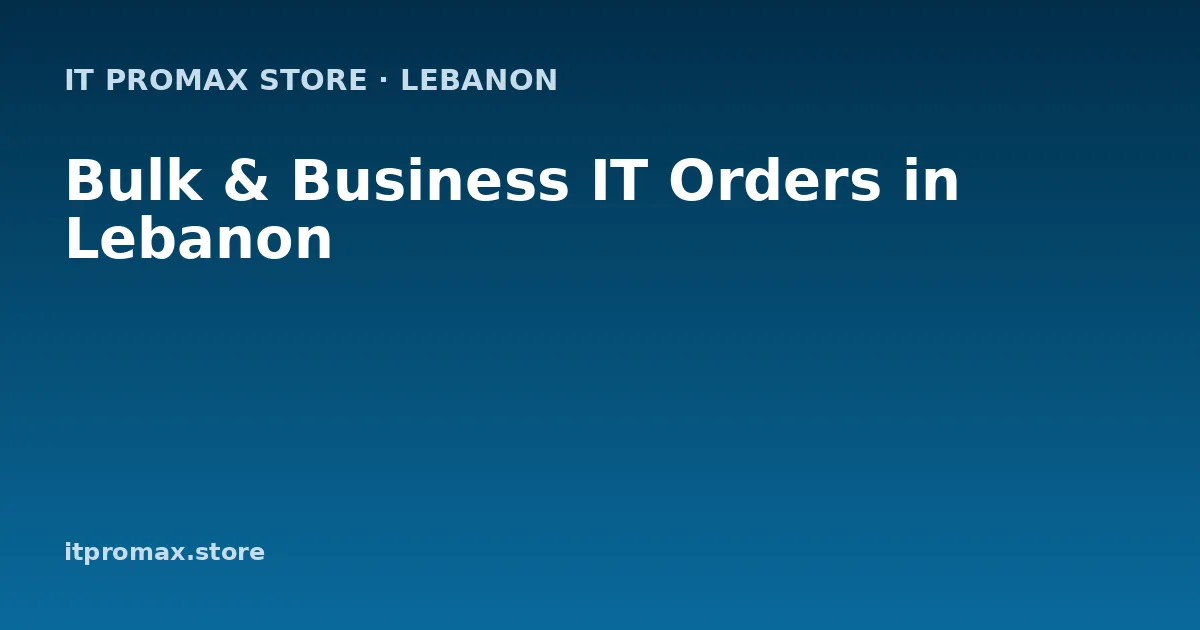 Bulk & Business IT Orders in Lebanon
