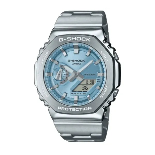 Casio G-SHOCK G-STEEL Casual Men Analog-Digital Watch - Silver & Blue | GM-2110D-2ADR