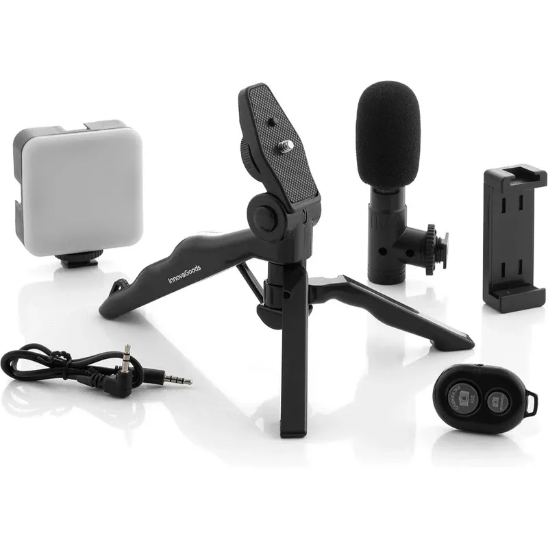 Innovagoods Vlogging Kit with Light, Microphone and Remote Control Plodni 6 Pieces, V0103587