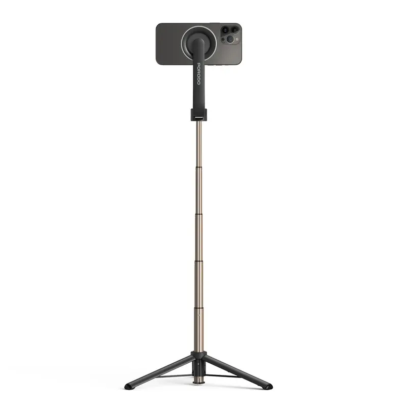 Porodo Magnetic Selfie Stick 64.5cm Extendable with 3 Leg Tripod and Remote Control - Black | PDMGS64BK