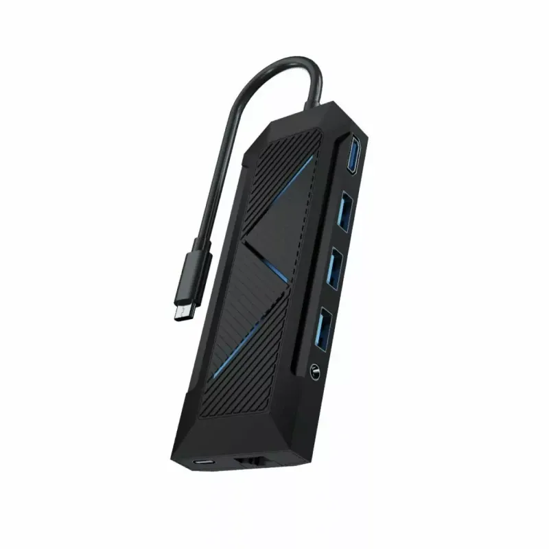 Porodo Gaming 9 in 1 USB-C Hub Gamers Edition , Black | PDX520-BK