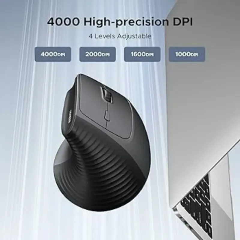 UGREEN Vertical Ergonomic Mouse Bluetooth & 2.4G 4000 DPI - Black | 65042