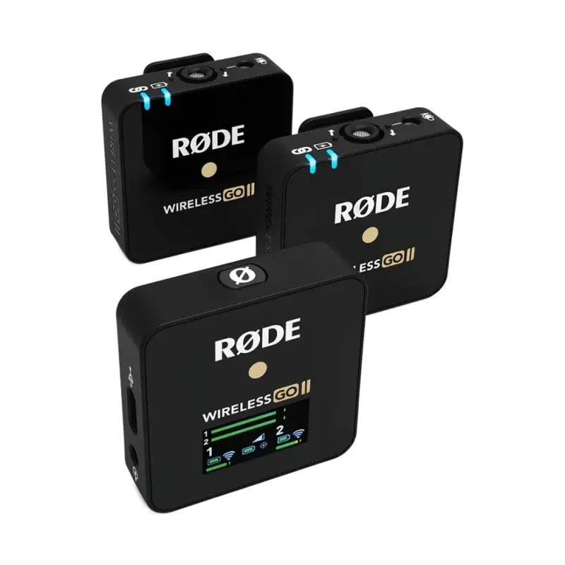 RODE Wireless GO II Dual Channel Wireless Microphone System – Compact 2.4GHz Wireless Mic with Two Transmitters & One Receiver, Built-in Storage, USB-C & 3.5mm Connectivity, Up to 200m Range | WIGOII