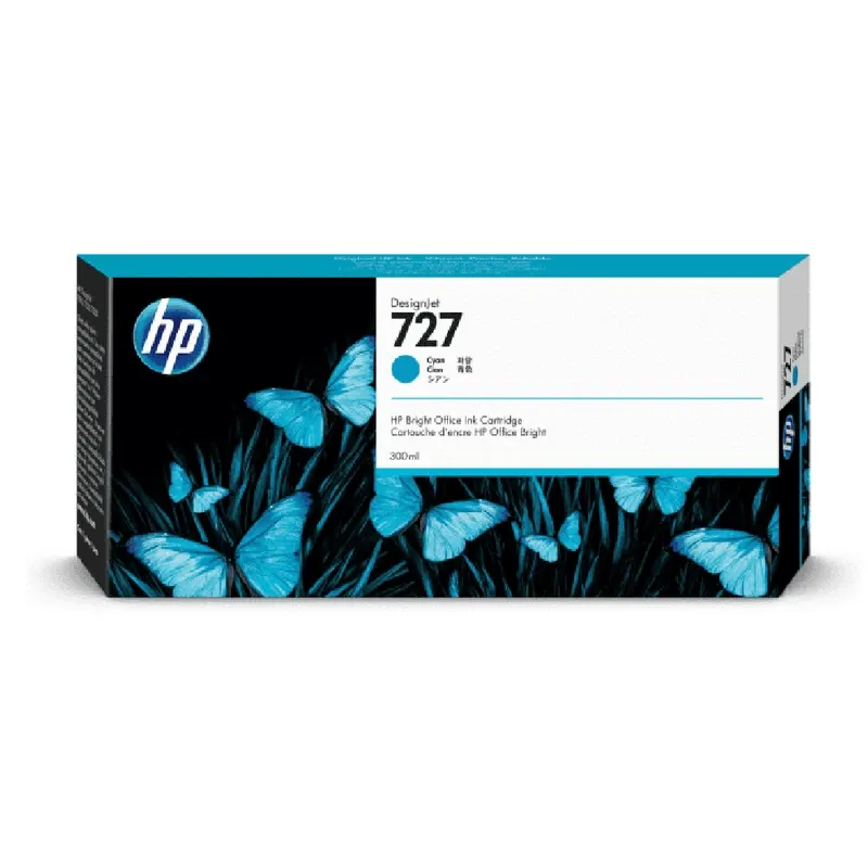 HP 727 300-ml Original DesignJet Ink Cartridge - Cyan | F9J76A