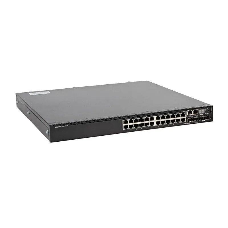 Dell EMC N3024ET-ON Switch, 24x 1GbT, 2x SFP+ 10GbE, 2x GbE SFP combo ports, L3, Stacking, IO to PSU air,1x AC PSU Switch