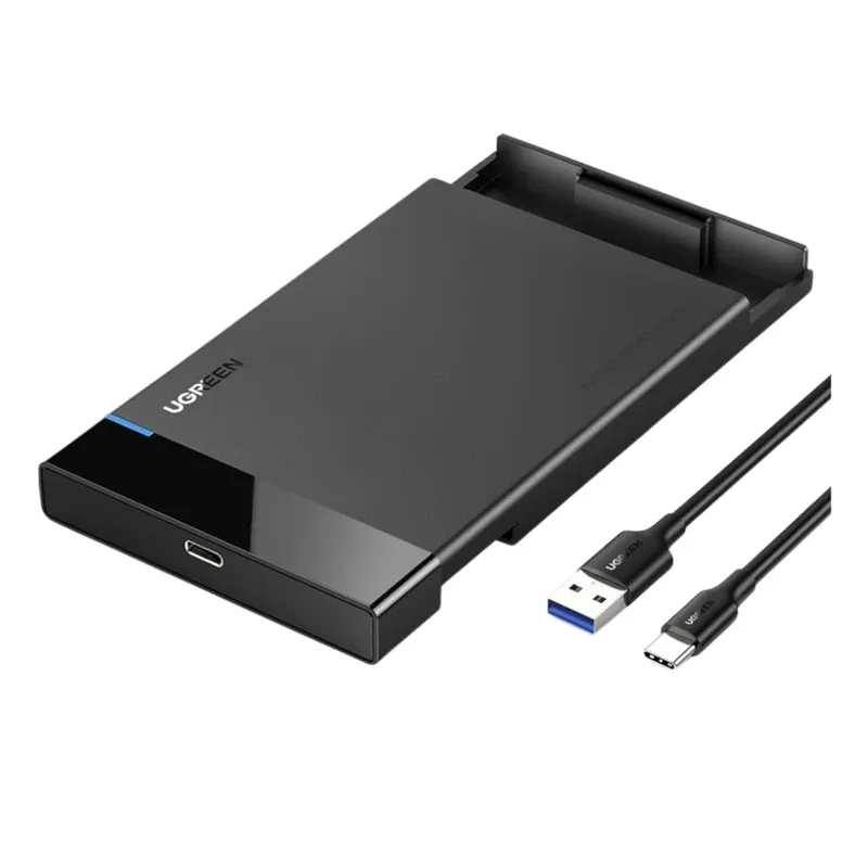 UGREEN 60735 — 2.5" SATA External Hard Drive Enclosure | USB-C & USB-A | 6Gbps Tool-Free