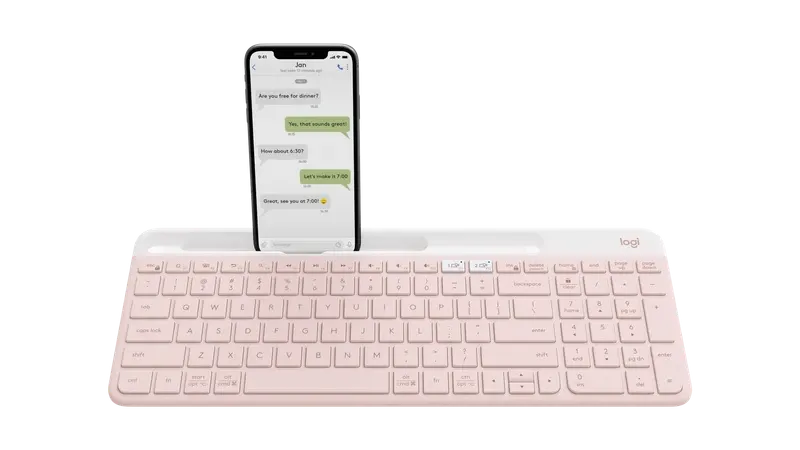 Logitech K580 Slim Multi-Device Wireless Keyboard - Rose | 920-011328