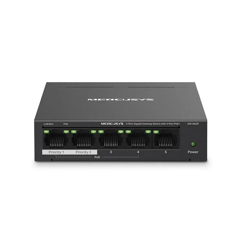 Mercusys 5-Port Gigabit Desktop Switch with 4-Port PoE+ 65W | MS105GP