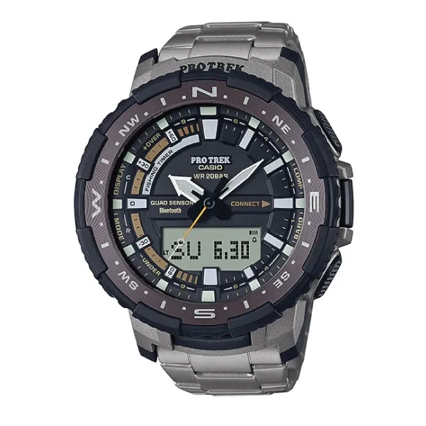 Casio PRO TREK Bluetooth Fishing Titanium Watch - Grey | PRT-B70T-7DR