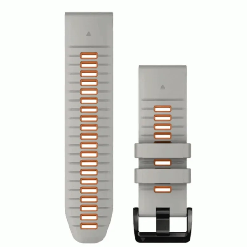 Garmin QuickFit 26 Watch Bands Fog Gray/Ember Orange Silicone | 010-13281-02