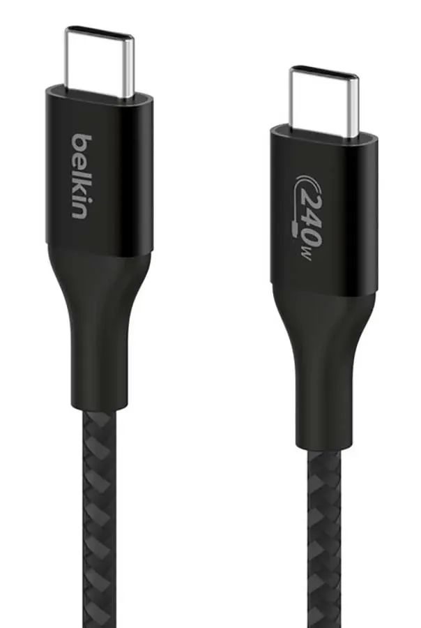 Belkin BoostCharge USB-C to USB-C Braided Cable 240W 2m – Black | CAB015BT2MBK