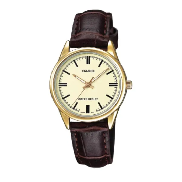 Casio Women 3-Hand Watch - Brown / Gold Plated | LTP-V005GL-9AUDF