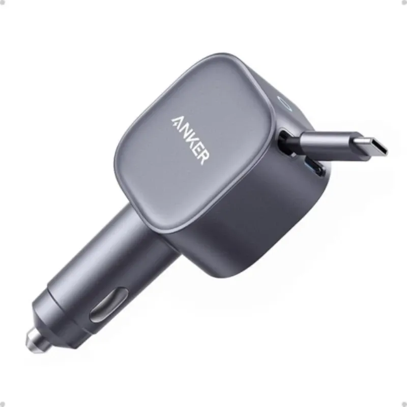 Anker Nano 75W Car Charger - Built-In Retractable USB-C Cable | A2738HA2