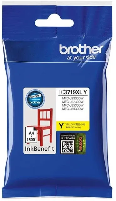 Brother Genuine Super High Yield Yellow Printer Ink Cartridge | LC3719XLY