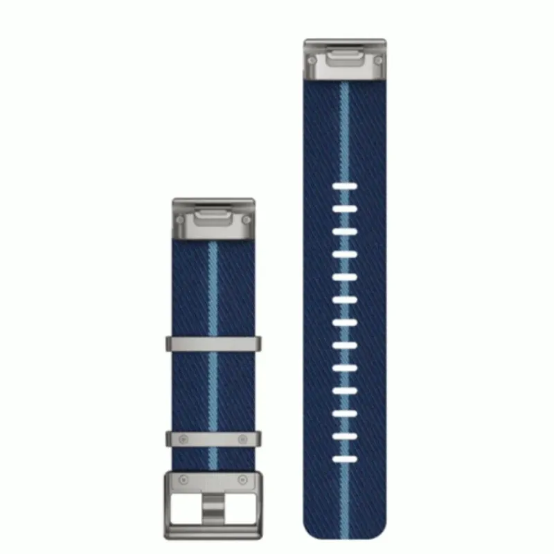 Garmin QuickFit 22 MARQU GEN2 Watch Bands Striped Jacquar Weave Nylon Strap Indigo | 010-13225-10
