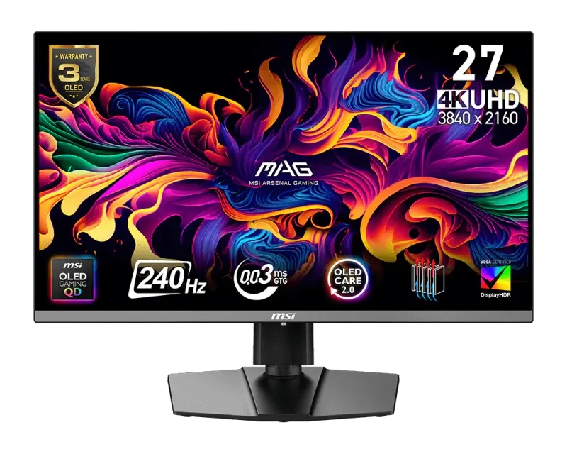 MSI MAG QD-OLED X24 27″ 4K 240Hz 0.03ms Gaming Monitor | 272UP X24