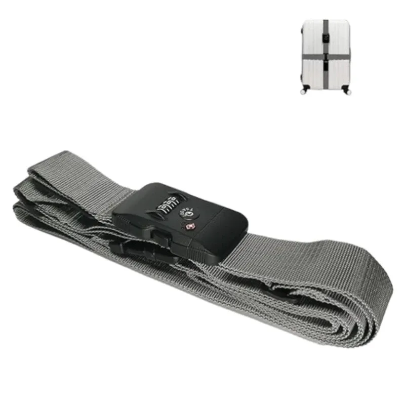 TSA Customs Combination Lock Luggage Strap - Grey | TR-004