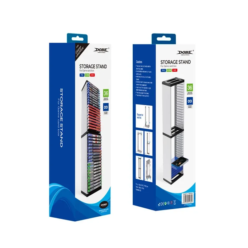 DOBE Double Game Disc Storage Stand for PS5, PS4, Xbox & Nintendo Games - Black/White