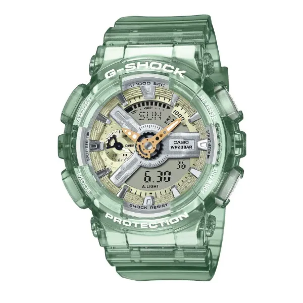 Casio G-SHOCK Gold and Silver Skeleton Women Watch - Green | GMA-S110GS-3ADR