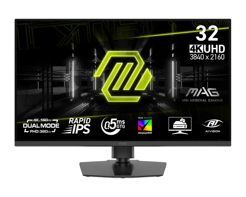 MSI MAG 32″ Dual Mode Gaming Monitor FHD 320Hz / 4K 160Hz | 322URDF E16