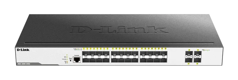 D-Link Fiber Managed Switch 28 Port 24 SFP 4 SFP+ | DGS-3000-28XS
