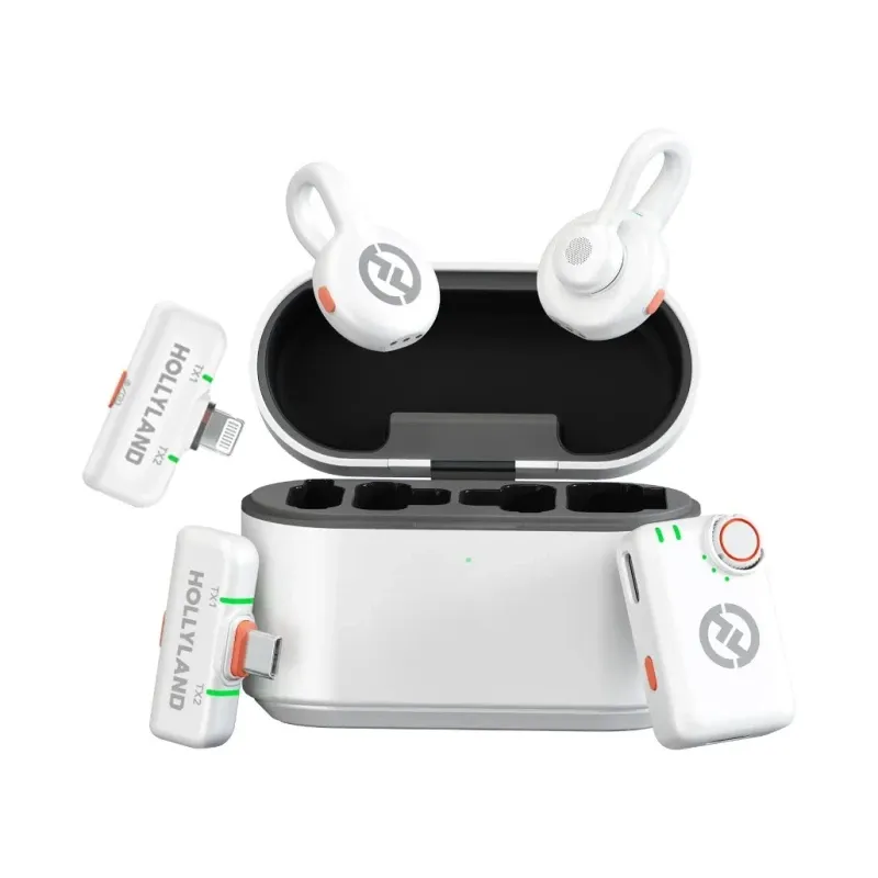 Hollyland LARK M2S Wireless Microphone Ultimate Combo - Glacier White23