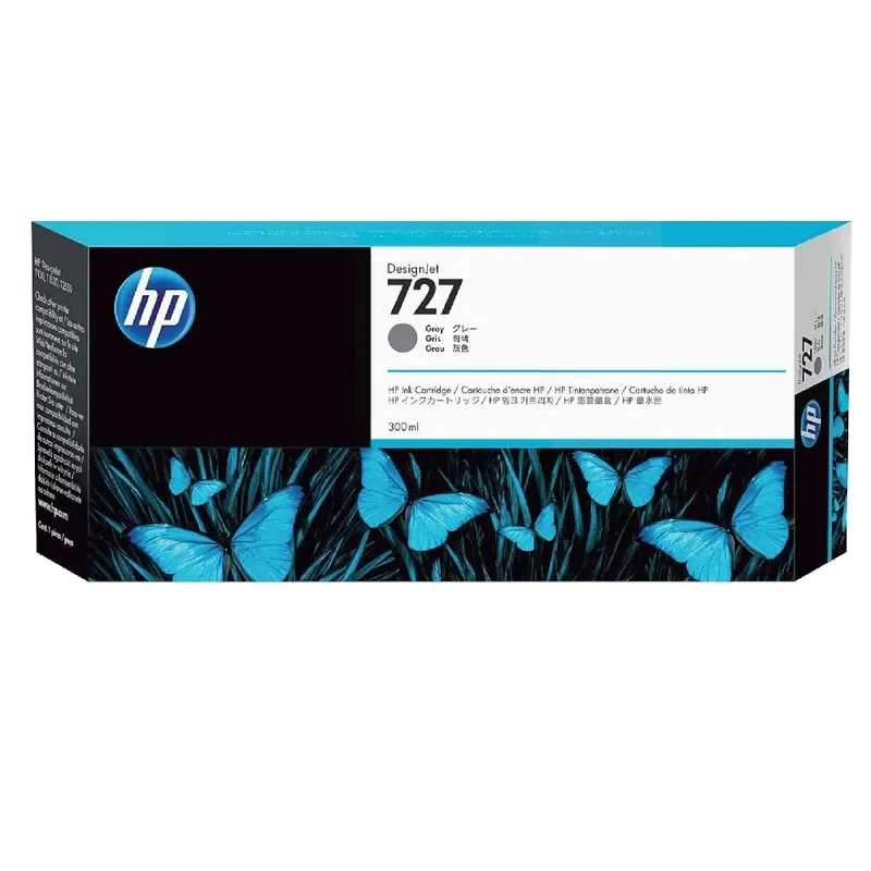 HP 727 300-ml Original DesignJet Ink Cartridge - Gray | F9J80A