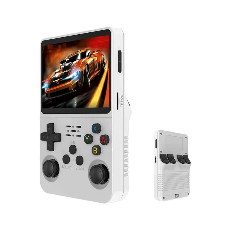 R36S Handheld Video Game Console 3.5" IPS Screen 64GB Retro Linux System - White