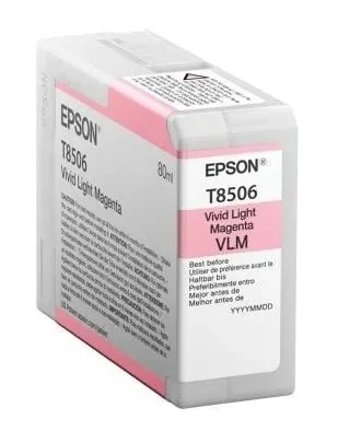 Epson Ink Cartridges, Ultrachrome® HD, T8506, Singlepack, 1 x 80.0 ml Light Magenta | C13T850600