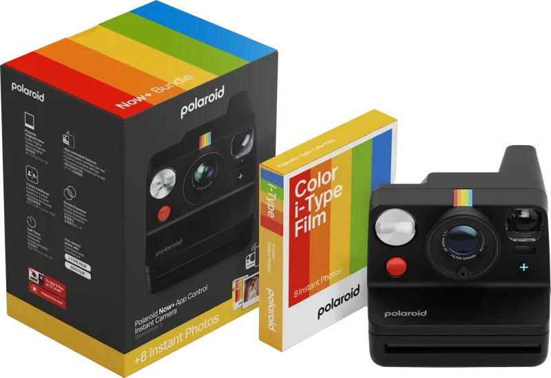 Polaroid Now+ Generation 3 Instant Camera + Color Film Bundle - Black | POLLSNOW+GEN3+BUNDLEBLK