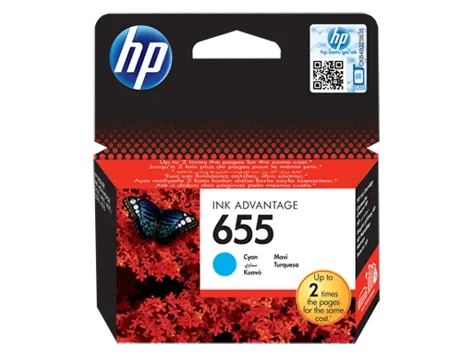 HP 655 Cyan Original Ink Advantage Cartridge (CZ110AE)