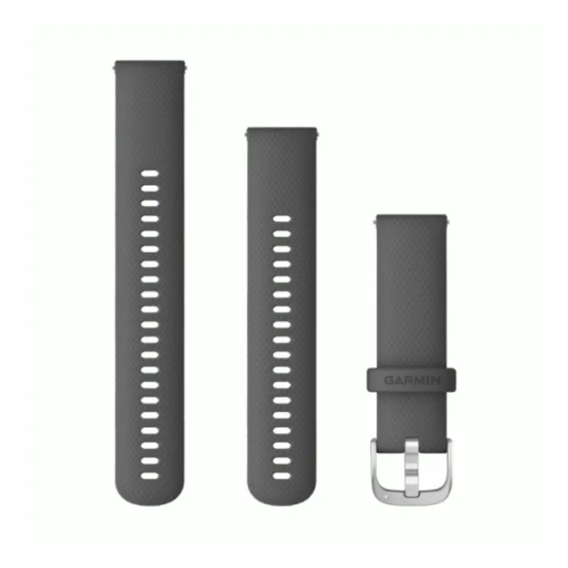 Garmin Quick Release Silicone Band 22mm - Shadow Gray with Slate Hardware for Vivoactive 4 | 010-12932-20