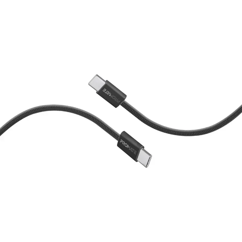 PROMATE Ultra-Fast 60W Power Delivery USB-C cable - Black | EcoLine-CC200
