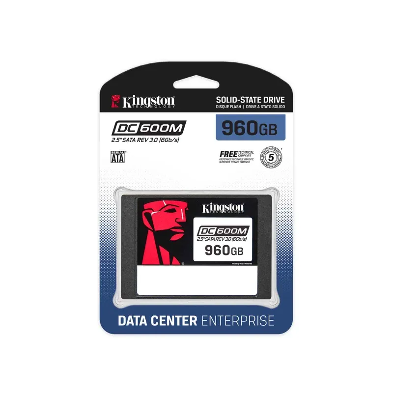 Kingston DC600 960GB Enterprise SSD – 2.5” SATA, High-Performance, Reliable Storage for Workloads (SEDC600M/960G)