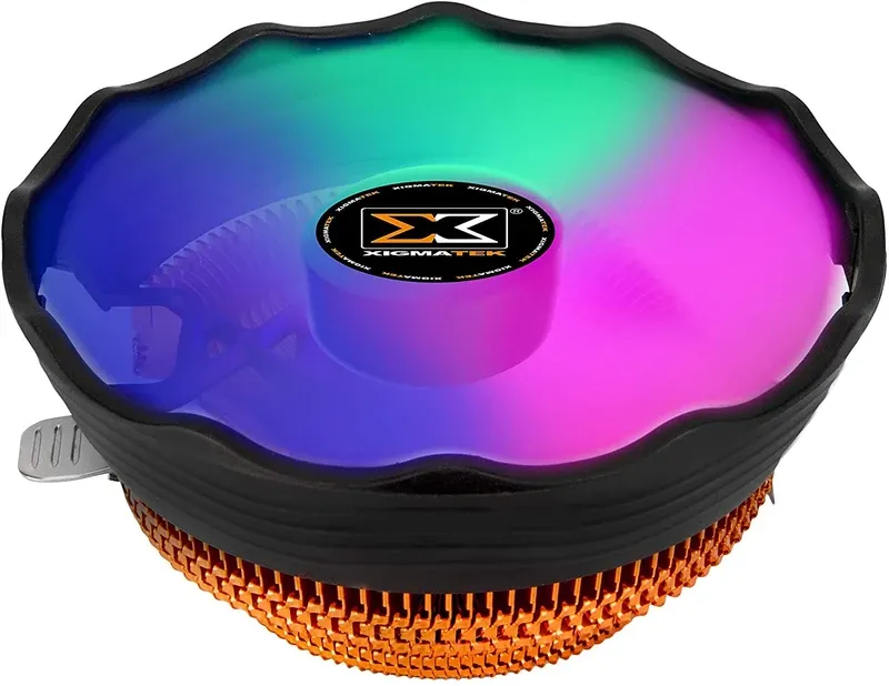 XIGMATEK Apache Plus (Copper Anodized Aluminium Fins, 12cm 1500RPM Multi Color LED Fan) | EN42296