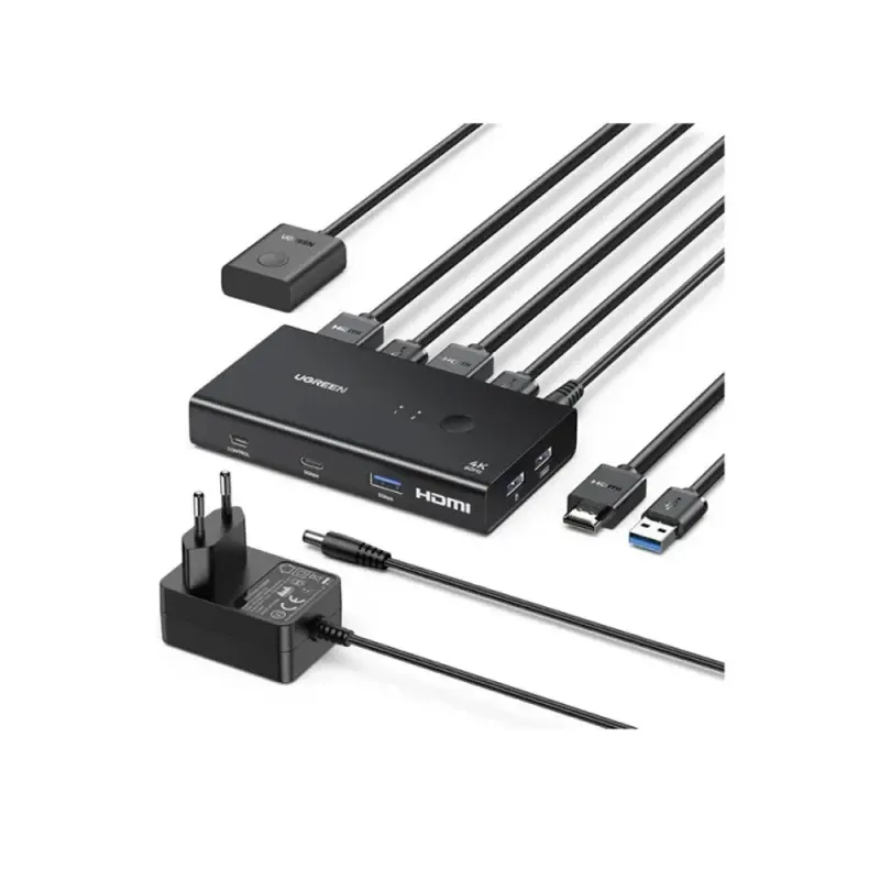 UGREEN AK502 4K 2-Port HDMI KVM Switch Box 2 PCs to 1 Monitor | 45452