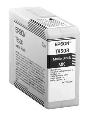 Epson Ink Cartridges, Ultrachrome® HD, T8508, Singlepack, 1 x 80.0 ml Matte Black | C13T850800