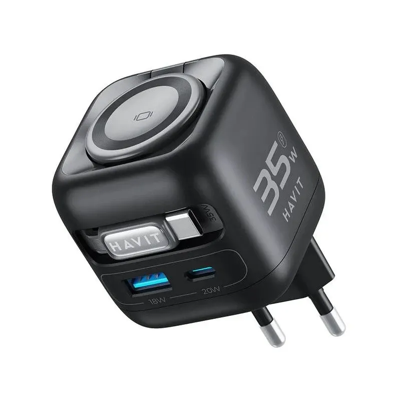 Havit Travel Charger With Stretch Cable And 6 USB Port – Black | UC250
