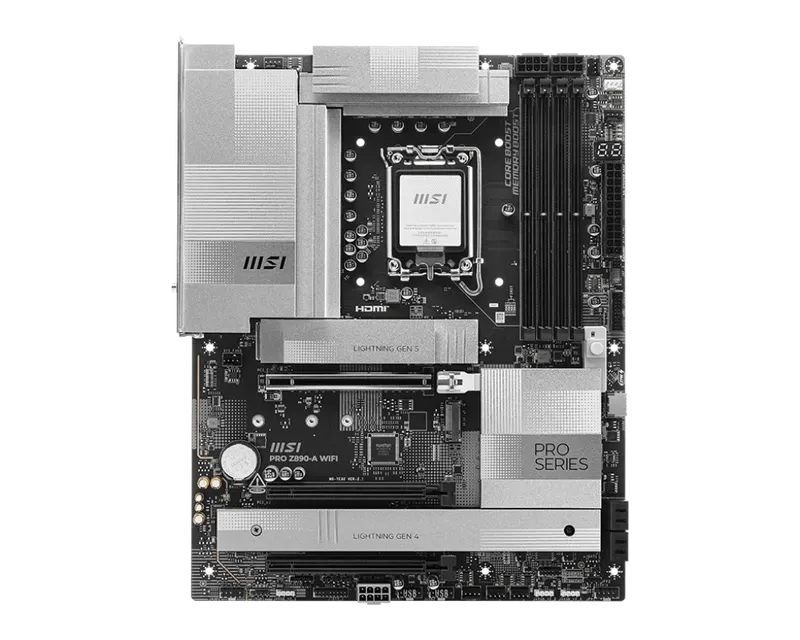 MSI PRO Z890-A WIFI DDR5 ATX Motherboard (LGA 1851, White) – 911-7E32-004