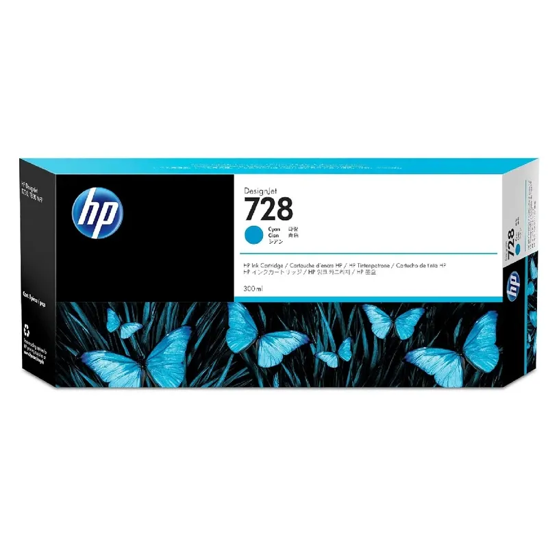 HP 728 300-ml Original DesignJet Ink Cartridge - Cyan | F9K17A
