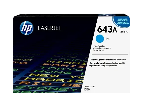 HP 643A Cyan Original LaserJet Toner Cartridge | Q5951A