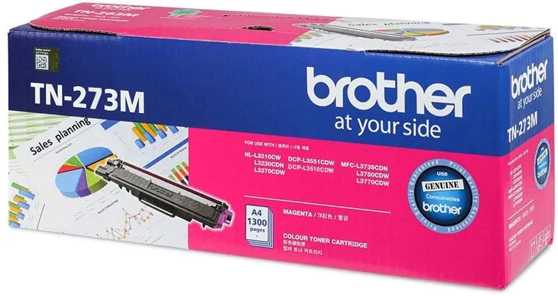 Brother Genuine Standard Yield Magenta Ink Printer Toner Cartridge | TN-273M