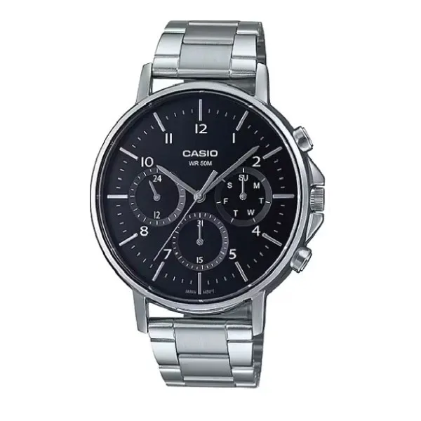 Casio Men 3-Hand Multi-Dial Watch - Black / Silver | MTP-E321D-1AVDF
