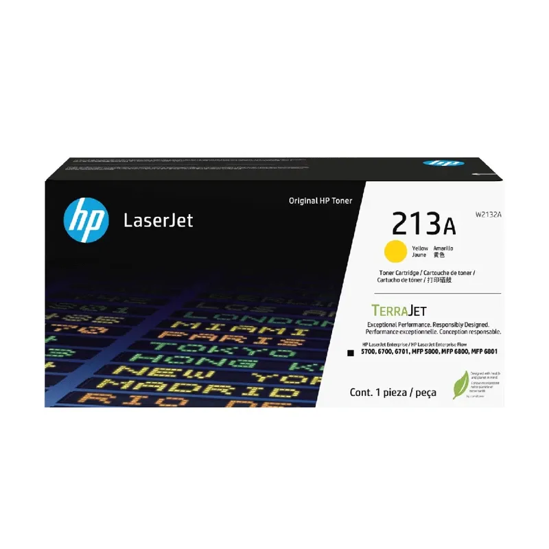 HP 213A Original LaserJet Toner Cartridge - Yellow | W2132A