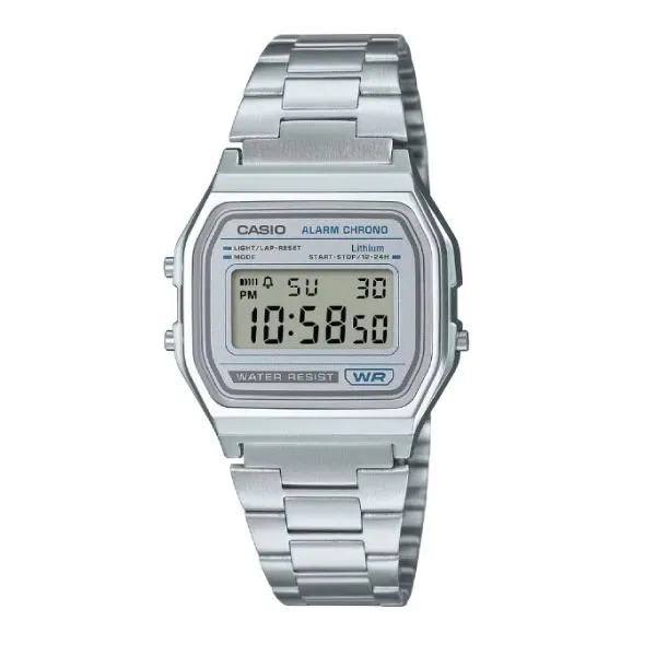 Casio Vintage Digital Unisex Metal Watch - Silver | A158WEA-7DF