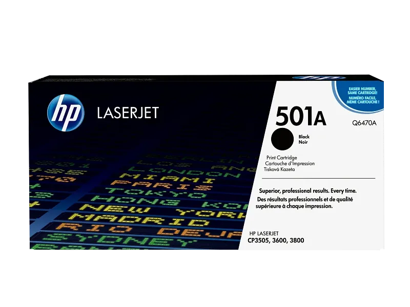 HP 501A Black Original LaserJet Toner Cartridge | Q6470A