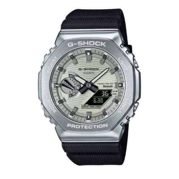 Casio G-SHOCK G-STEEL Bluetooth Solar Watch - Silver & Black | GBM-2100A-8BDR