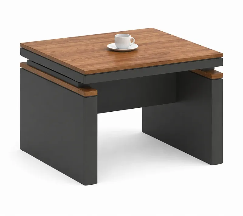 Valencia Coffee Table, Brown + Dark Grey - 600*600*420mm | B302-1-S (600)