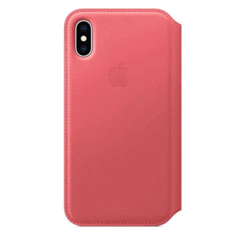 Apple iPhone XS Leather Folio - Peony Pink | MRX12FE/A