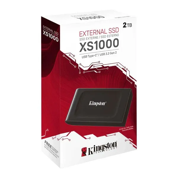 Kingston XS1000 2TB Portable External SSD - USB 3.2 Gen 2 - Up to 1050MB/s - Ultra-Compact Design | SXS1000/2000G